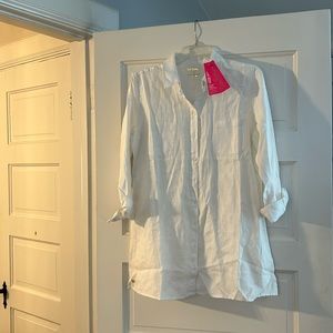 White linen cover up